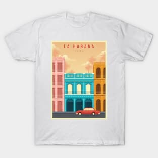 La Habana, Cuba - Vintage Travel Poster T-Shirt